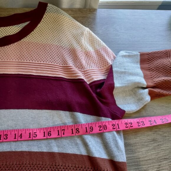 Market And Spruce Mixed Knit Striped Sweater Cotton Blend Size XXL - Picture 7 of 9